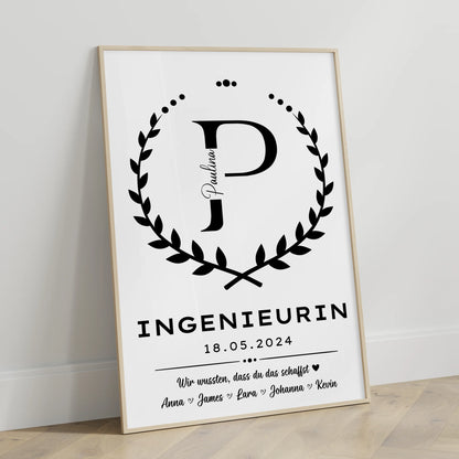 Geschenk Abschluss Ausbildung Ingenieurin Poster