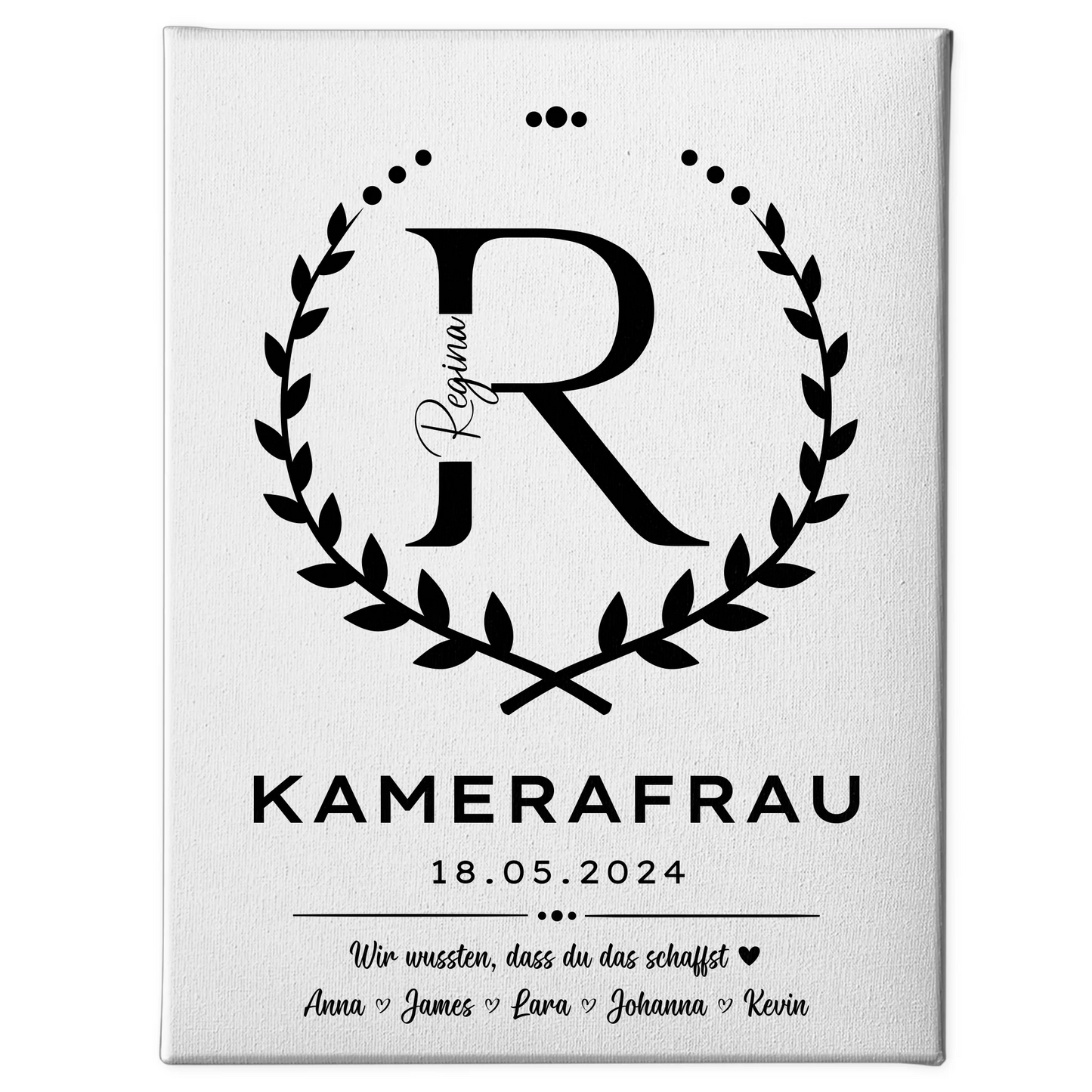 Ausbildungsabschluss Geschenk Kamerafrau Leinwand 1