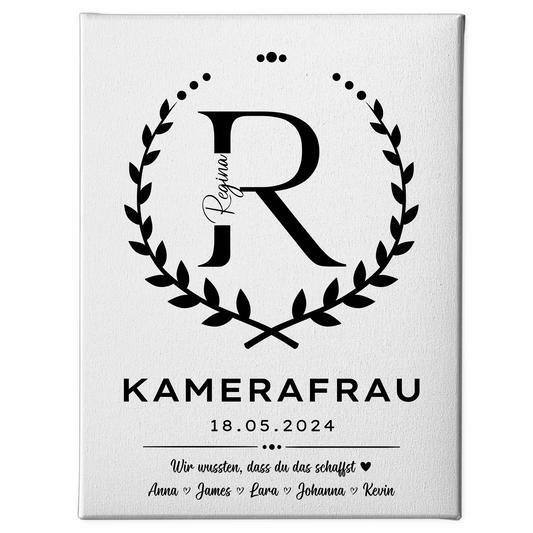 Ausbildungsabschluss Geschenk Kamerafrau Leinwand 1