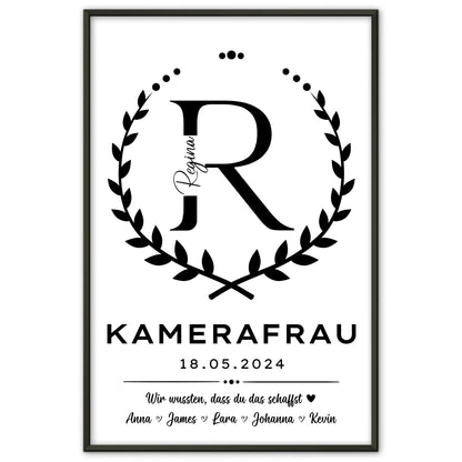 Ausbildungsabschluss Geschenk Poster fuer Kamerafrau