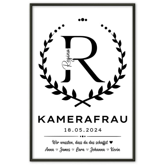 Ausbildungsabschluss Geschenk Poster fuer Kamerafrau