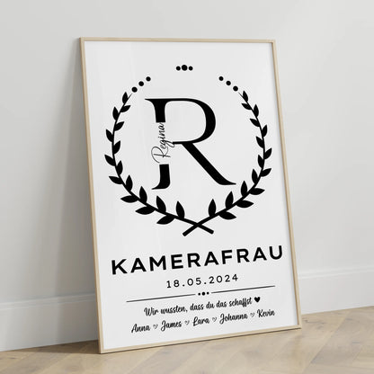 Ausbildungsabschluss Geschenk Poster fuer Kamerafrau