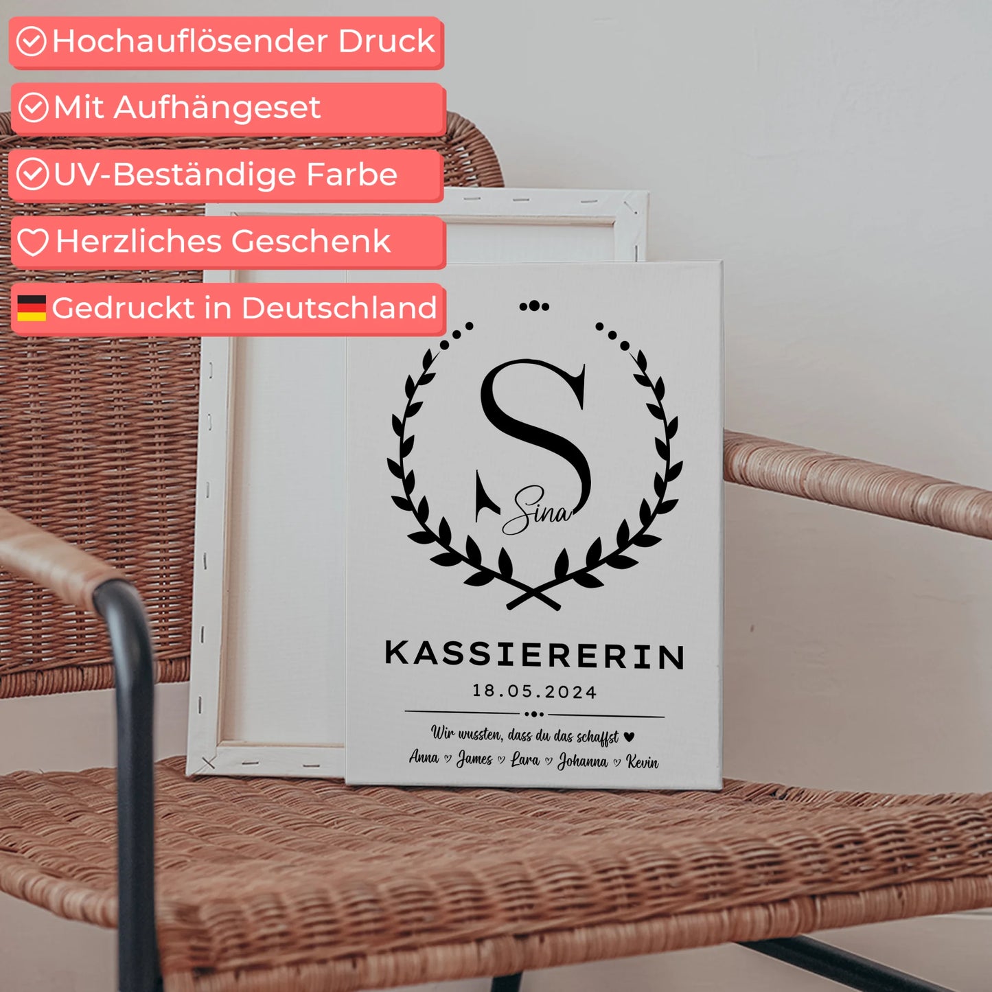 Geschenk Zum Abschluss Ausbildung Kassiererin Leinwand 5