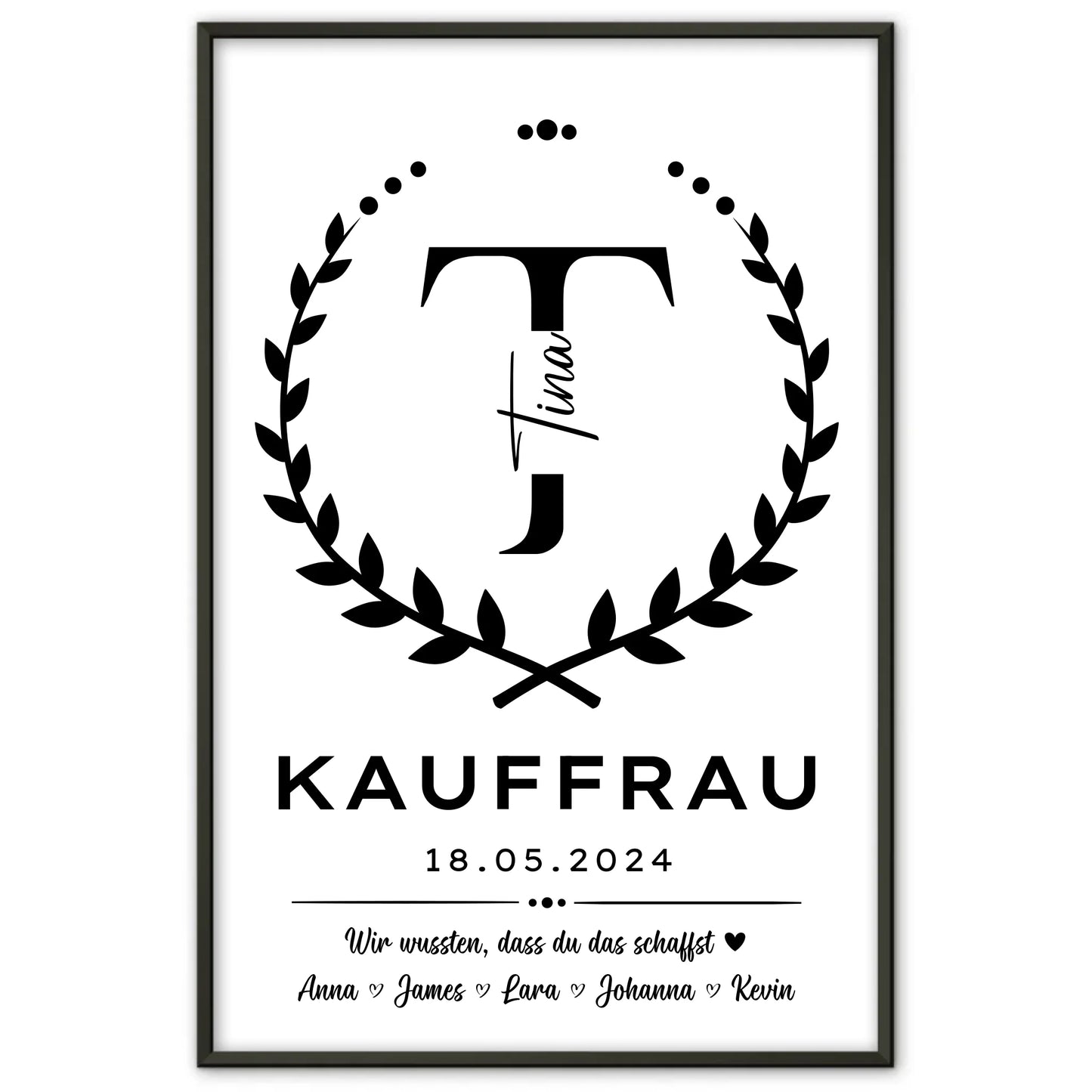 Individuelles Geschenk Abschluss Ausbildung Kauffrau Poster