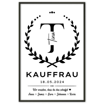 Individuelles Geschenk Abschluss Ausbildung Kauffrau Poster