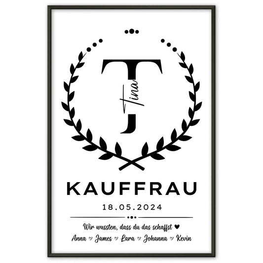 Individuelles Geschenk Abschluss Ausbildung Kauffrau Poster