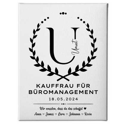 Ausbildungsabschluss Geschenk Kauffrau für Büromanagement Leinwand 1