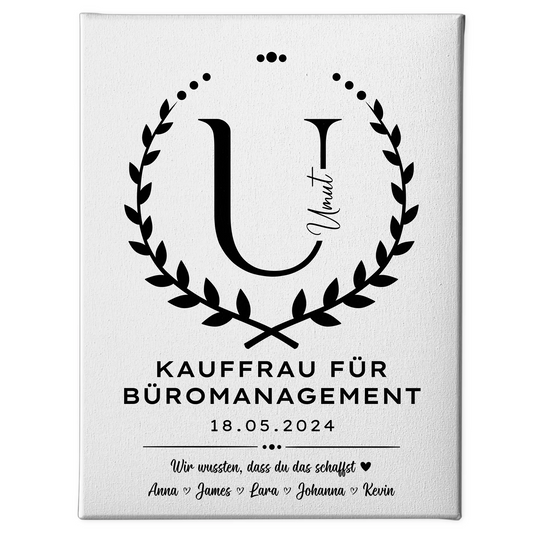 Ausbildungsabschluss Geschenk Kauffrau für Büromanagement Leinwand 1