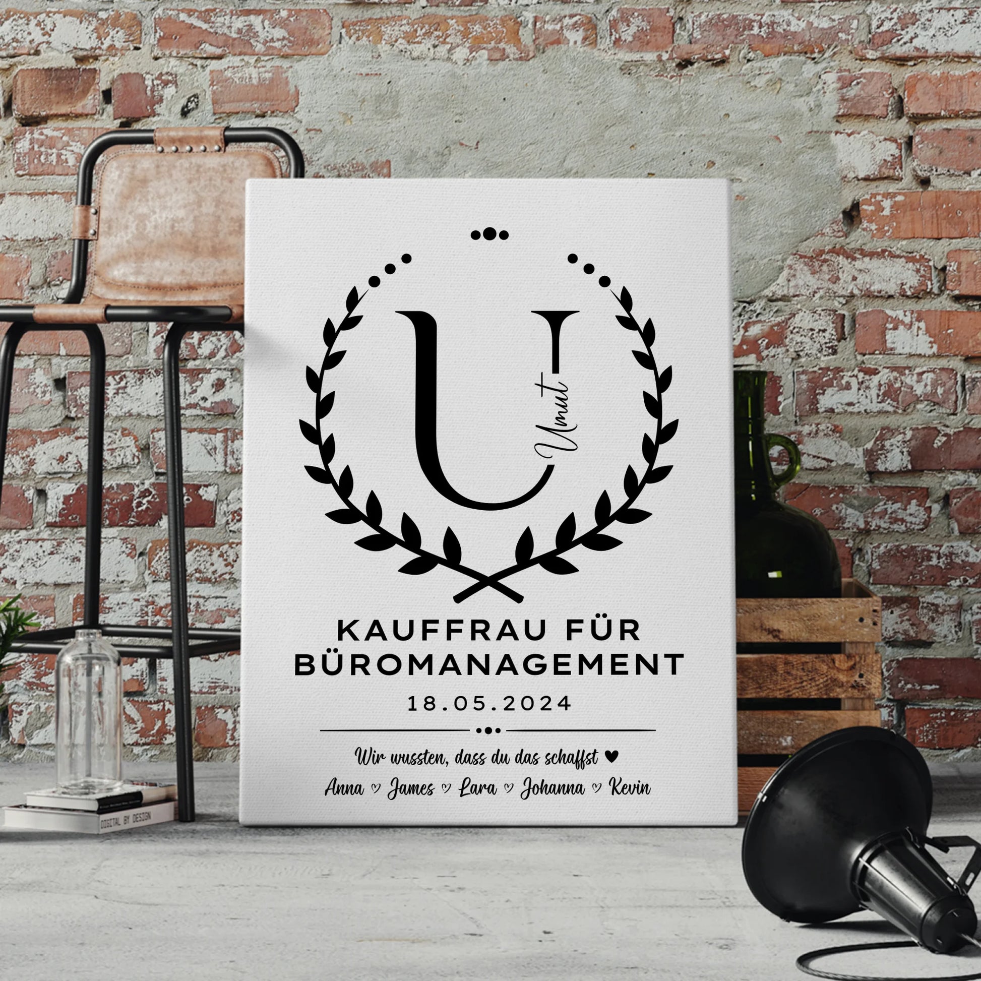 Ausbildungsabschluss Geschenk Kauffrau für Büromanagement Leinwand 4