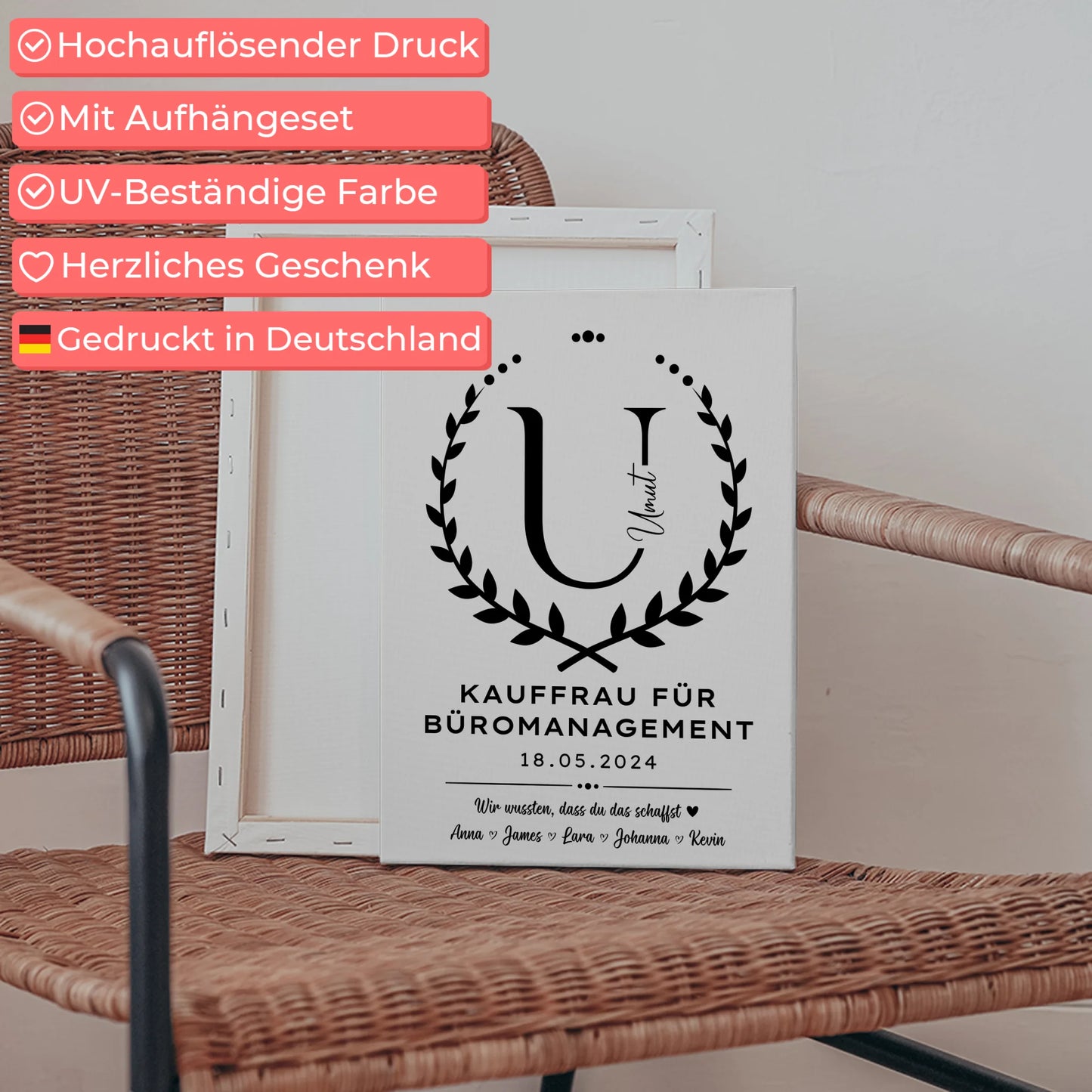 Ausbildungsabschluss Geschenk Kauffrau für Büromanagement Leinwand 5