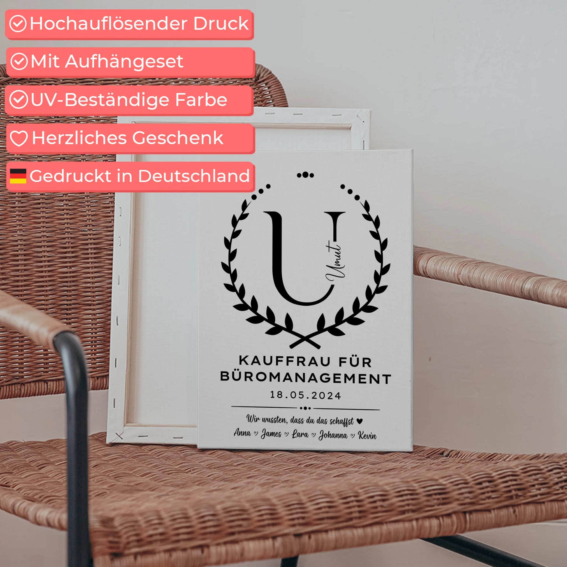 Ausbildungsabschluss Geschenk Kauffrau für Büromanagement Leinwand 5