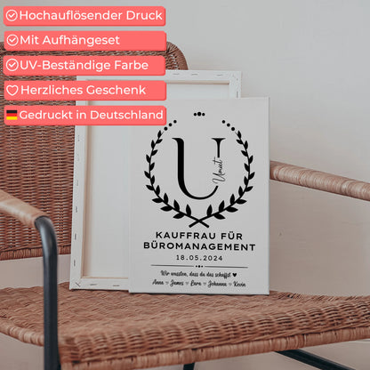 Ausbildungsabschluss Geschenk Kauffrau für Büromanagement Leinwand 5