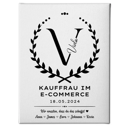 Geschenk Zum Abschluss Ausbildung Kauffrau im E-Commerce Leinwand 1