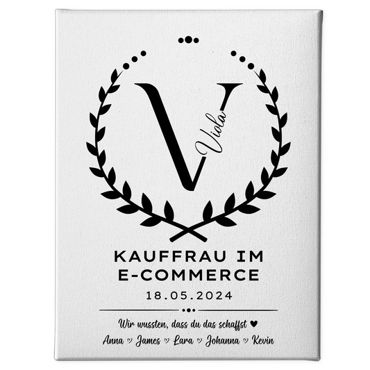 Geschenk Zum Abschluss Ausbildung Kauffrau im E-Commerce Leinwand 1