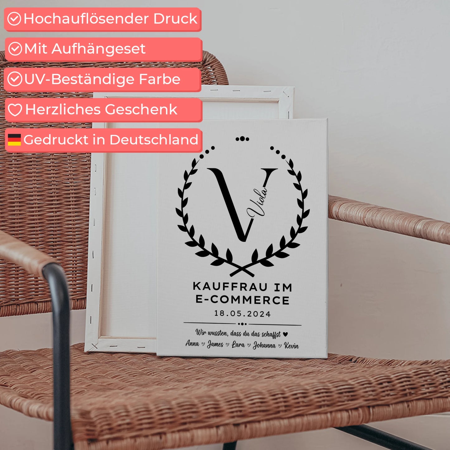 Geschenk Zum Abschluss Ausbildung Kauffrau im E-Commerce Leinwand 5
