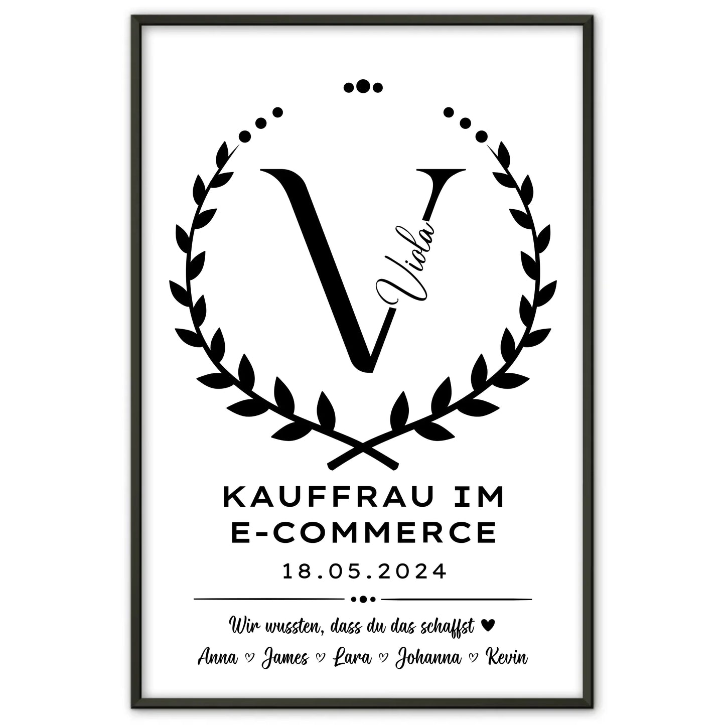 Geschenk Zum Abschluss Ausbildung Kauffrau im E Commerce Poster personalisiert