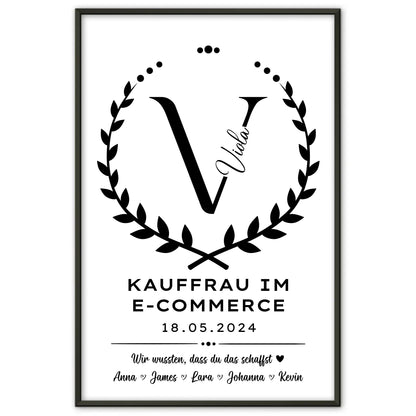 Geschenk Zum Abschluss Ausbildung Kauffrau im E Commerce Poster personalisiert