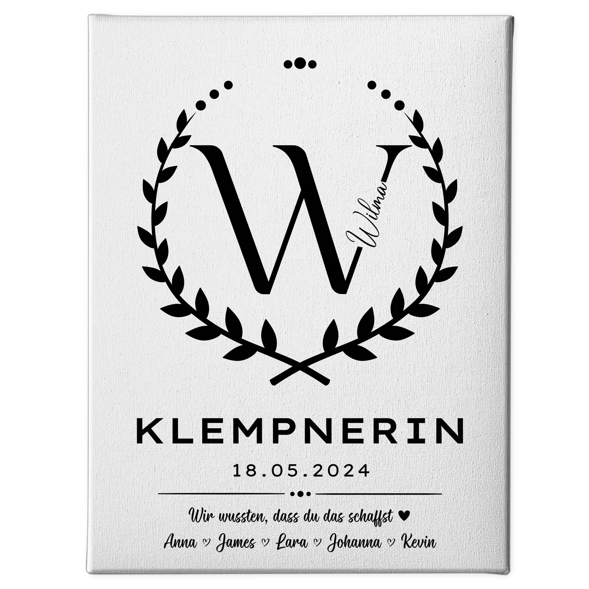 Geschenk Abschluss Ausbildung Klempnerin Leinwand 1