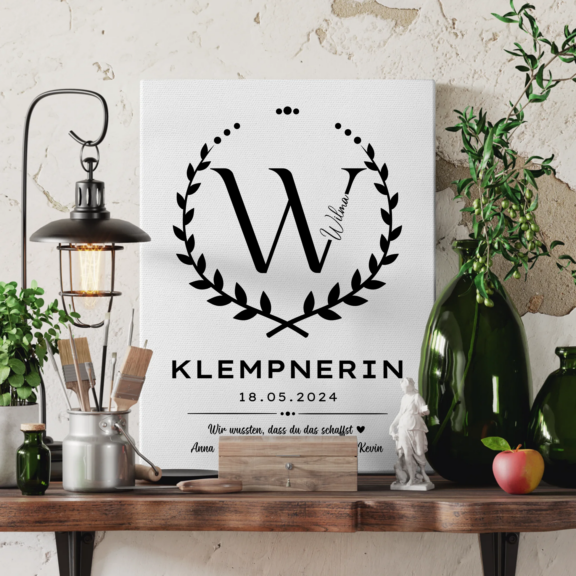 Geschenk Abschluss Ausbildung Klempnerin Leinwand 3