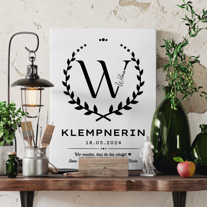 Geschenk Abschluss Ausbildung Klempnerin Leinwand 3