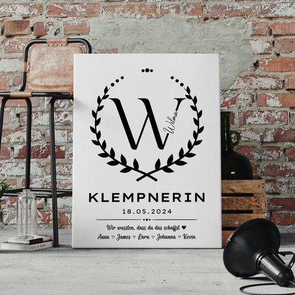 Geschenk Abschluss Ausbildung Klempnerin Leinwand 4