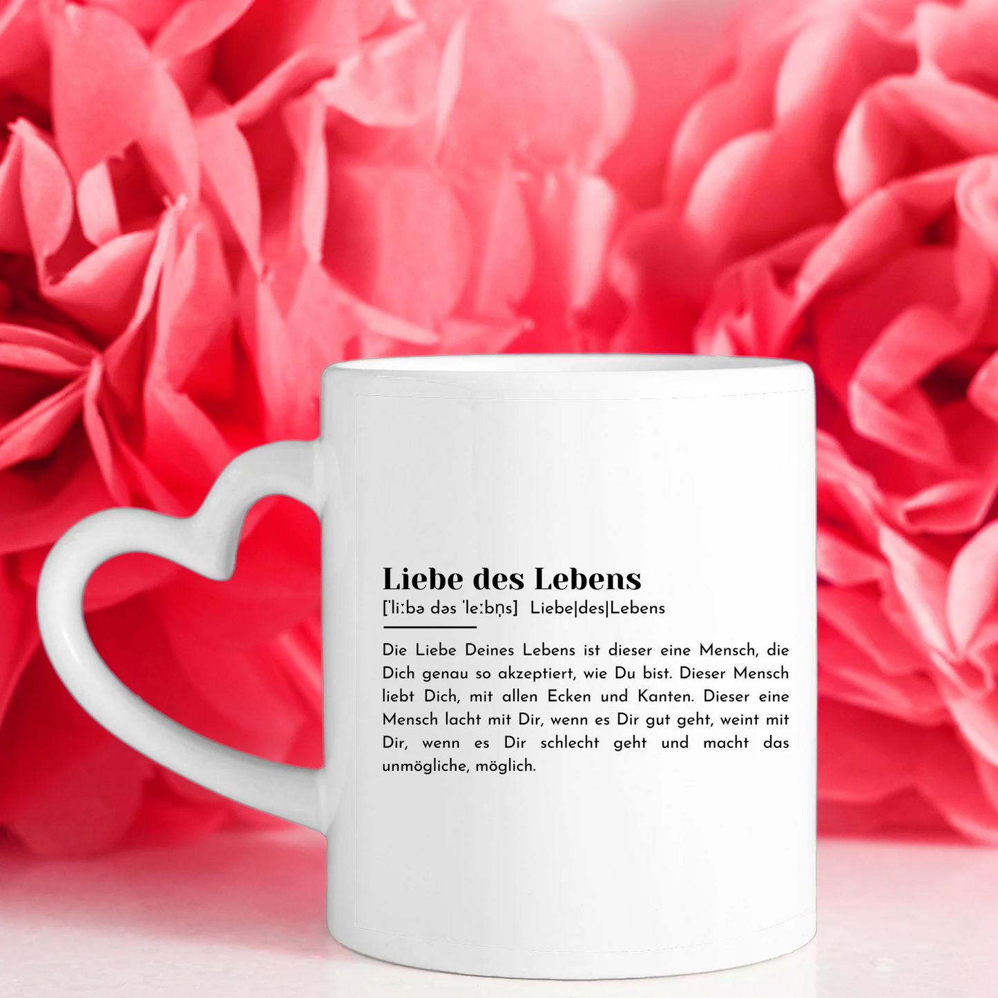 Pärchen Tasse Personalisiert Definition Liebe des Lebens Löwen Bild