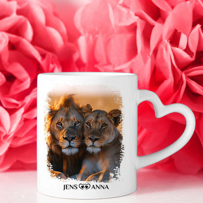 Pärchen Tasse Personalisiert Definition Liebe des Lebens Löwen Bild