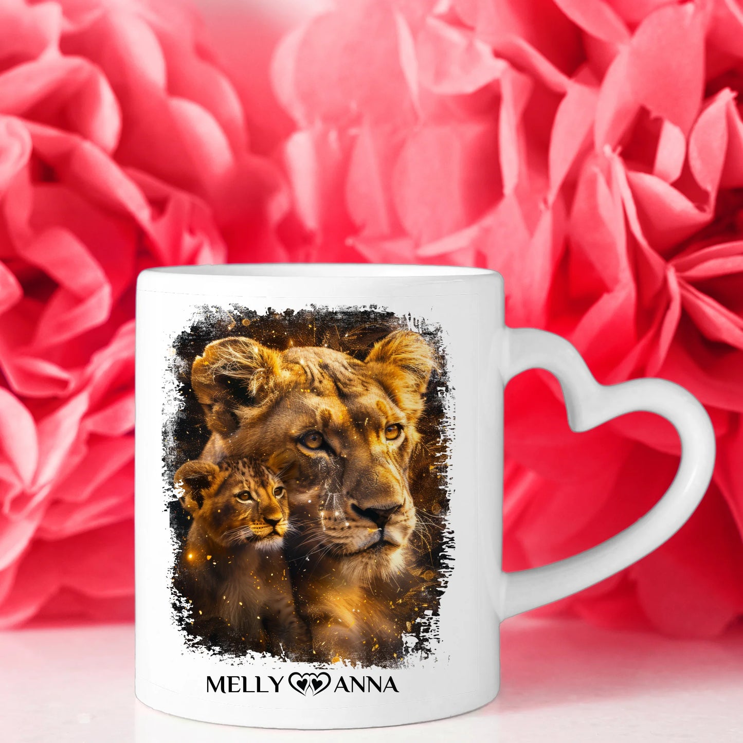 Tassen Geschenk für Schwester Löwen Bild Schwestern sind wie Blumen