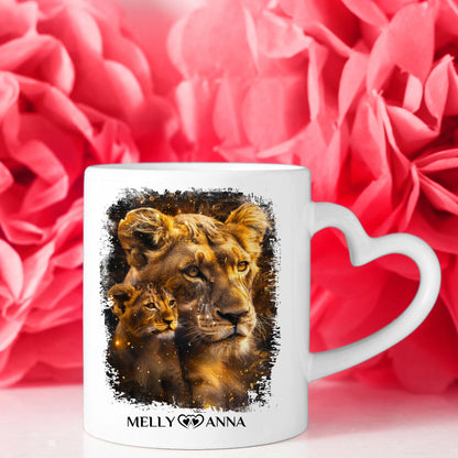 Tassen Geschenk für Schwester Löwen Bild Schwestern sind wie Blumen