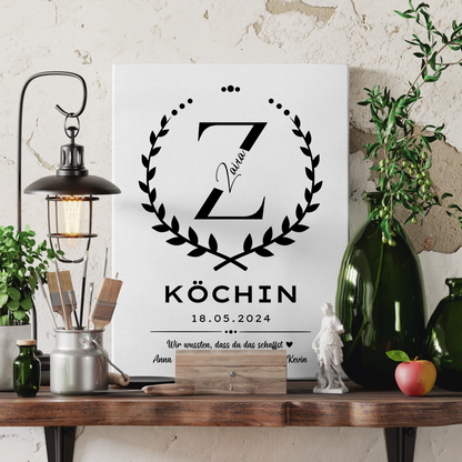 Ausbildungsabschluss Geschenk Köchin Leinwand 3