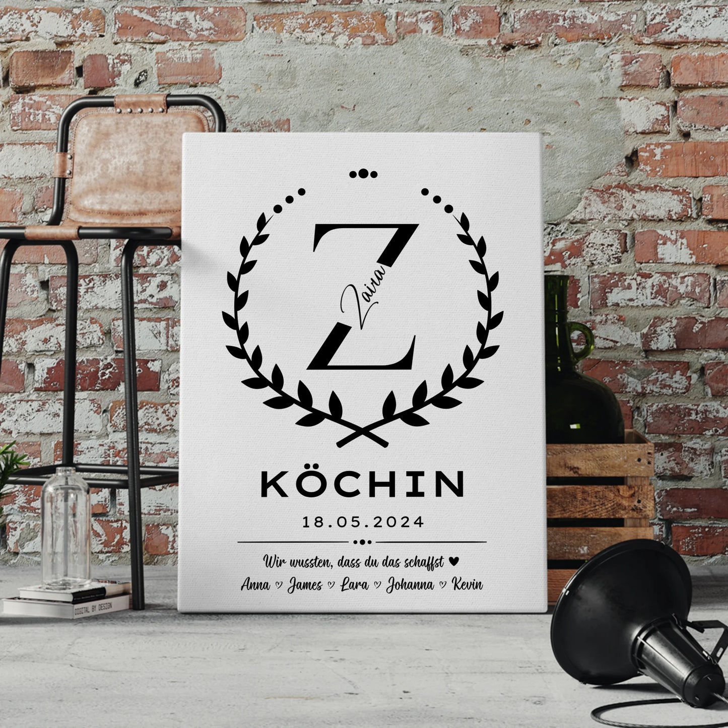 Ausbildungsabschluss Geschenk Köchin Leinwand 4