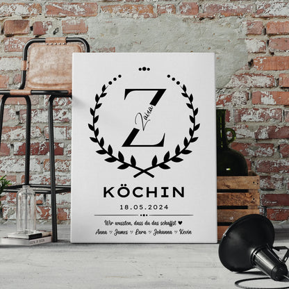 Ausbildungsabschluss Geschenk Köchin Leinwand 4