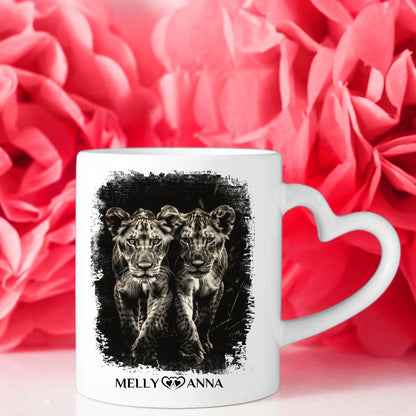 Tassen Geschenk für Schwester Löwen Bild Ich lächele