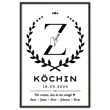 Ausbildungsabschluss Geschenk Poster fuer Köchin