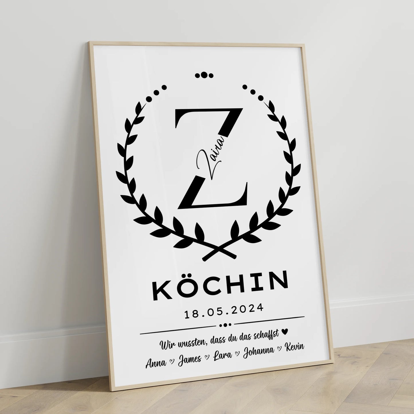 Ausbildungsabschluss Geschenk Poster fuer Köchin