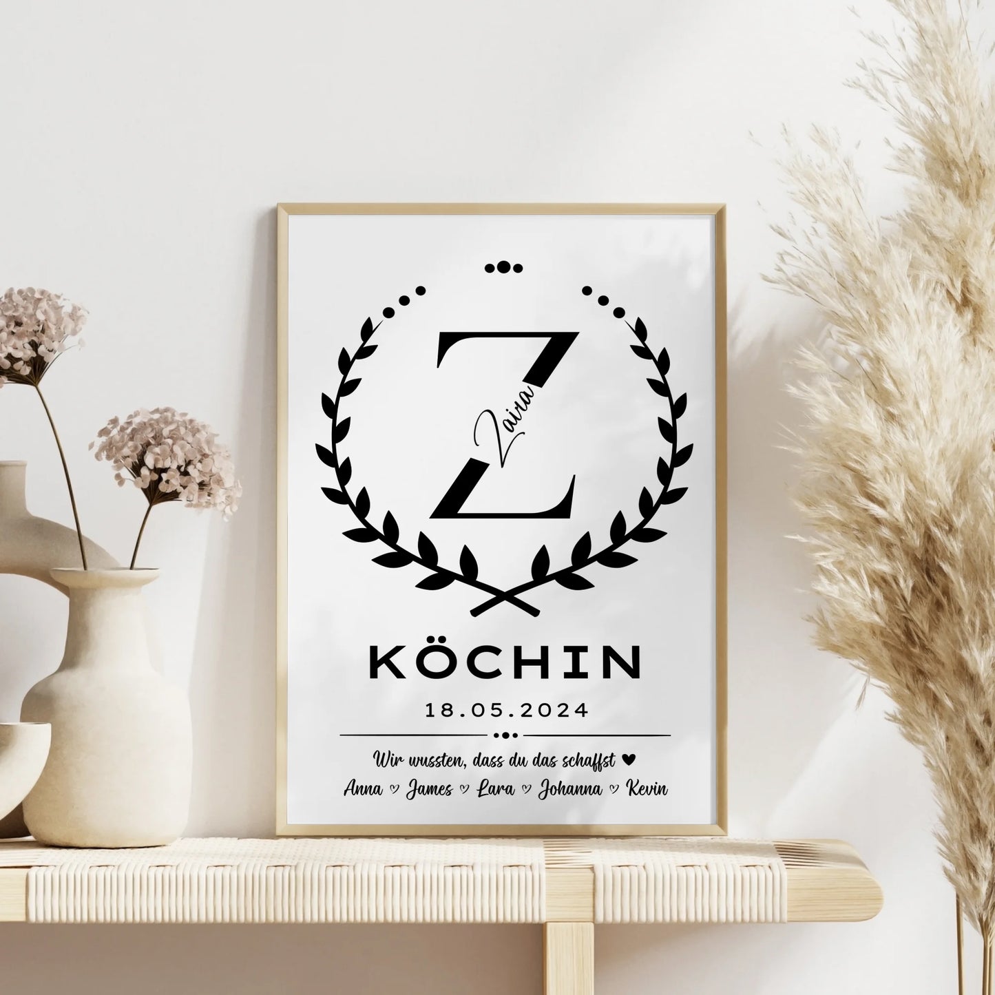 Ausbildungsabschluss Geschenk Poster fuer Köchin