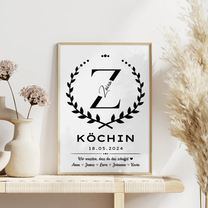 Ausbildungsabschluss Geschenk Poster fuer Köchin
