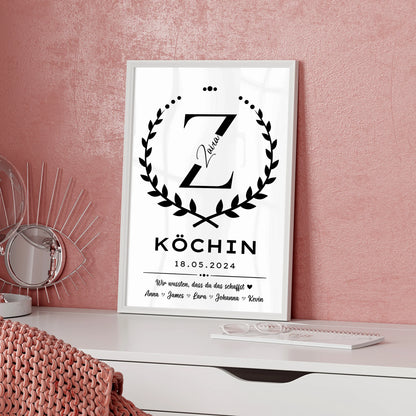 Ausbildungsabschluss Geschenk Poster fuer Köchin