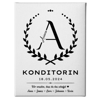 Geschenk Zum Abschluss Ausbildung Konditorin Leinwand 1