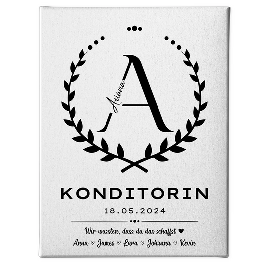 Geschenk Zum Abschluss Ausbildung Konditorin Leinwand 1