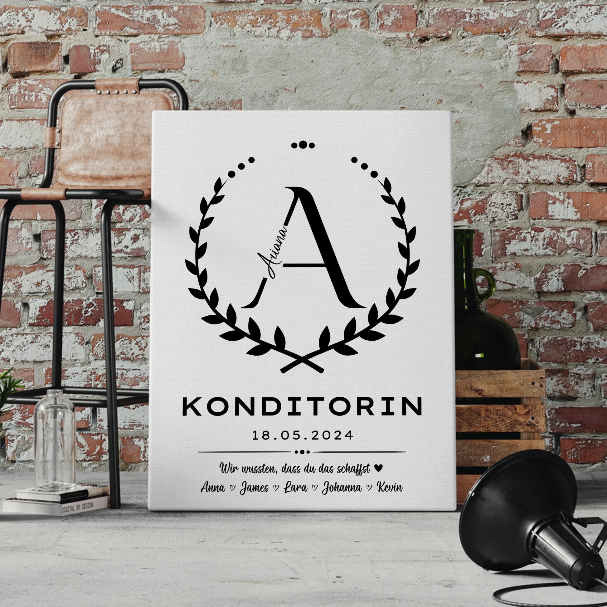 Geschenk Zum Abschluss Ausbildung Konditorin Leinwand 4