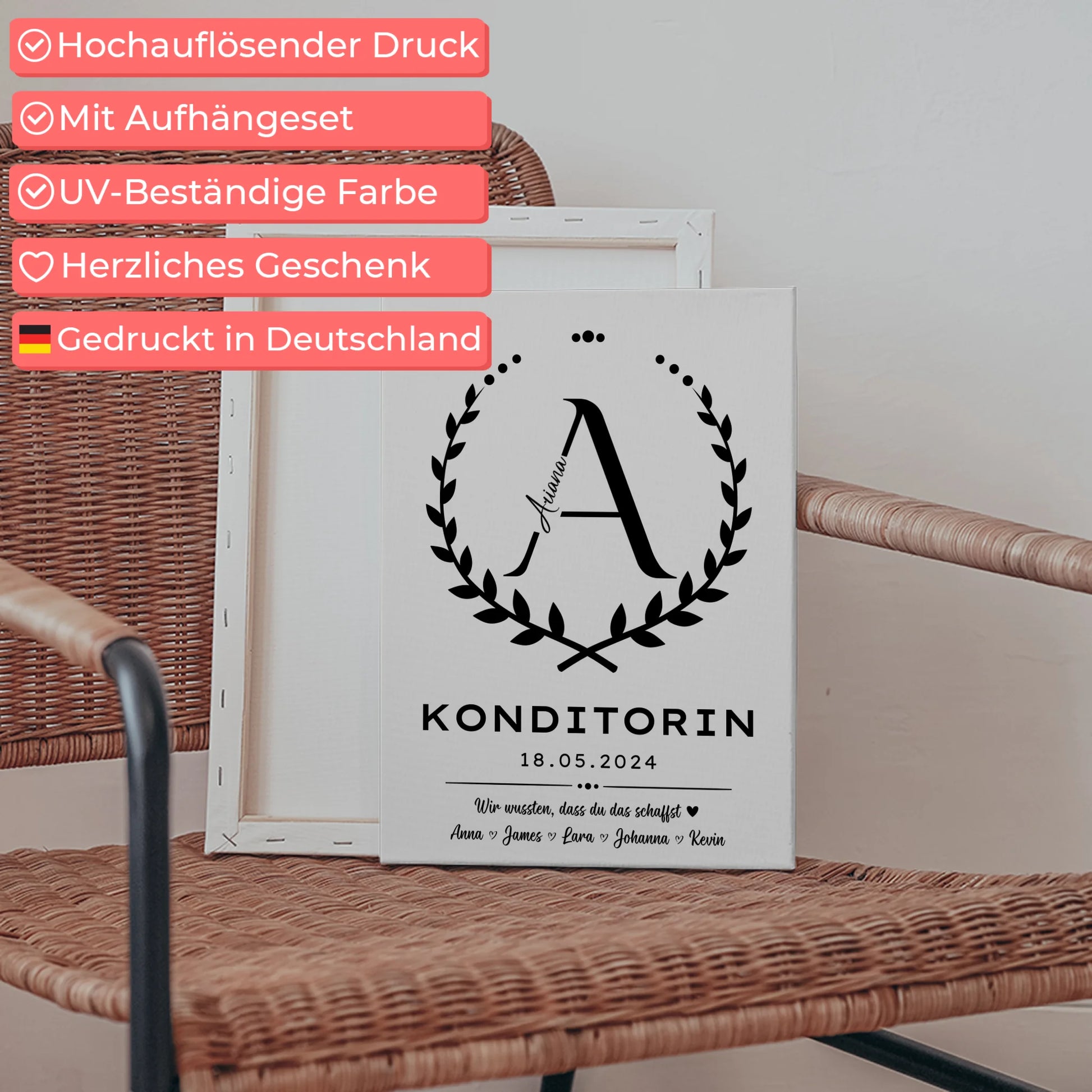 Geschenk Zum Abschluss Ausbildung Konditorin Leinwand 5