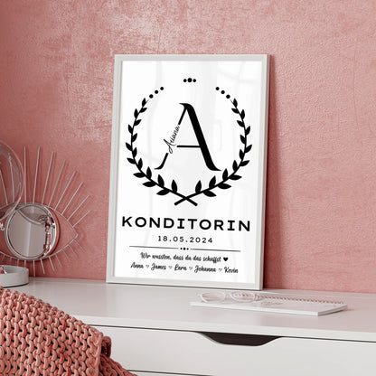 Geschenk Zum Abschluss Ausbildung Konditorin Poster