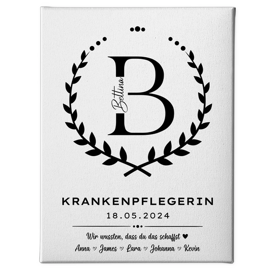 Geschenk Abschluss Ausbildung Krankenpflegerin Leinwand 1