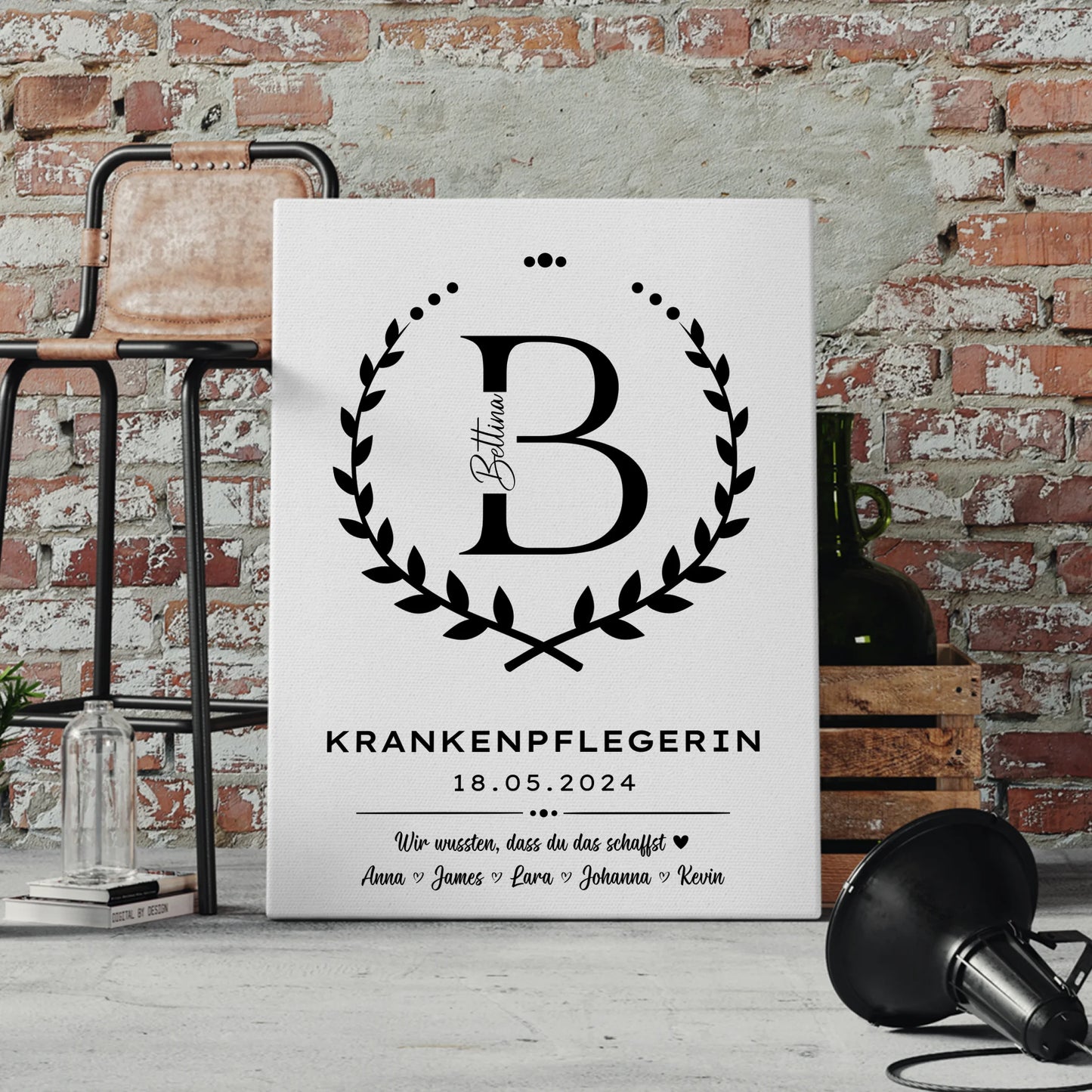 Geschenk Abschluss Ausbildung Krankenpflegerin Leinwand 4