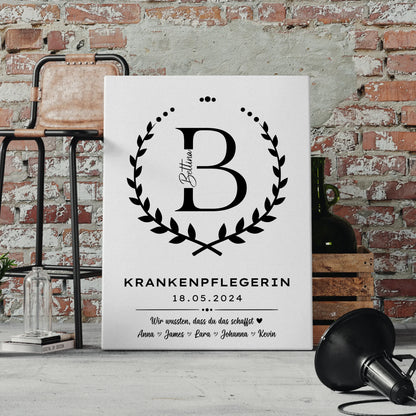 Geschenk Abschluss Ausbildung Krankenpflegerin Leinwand 4