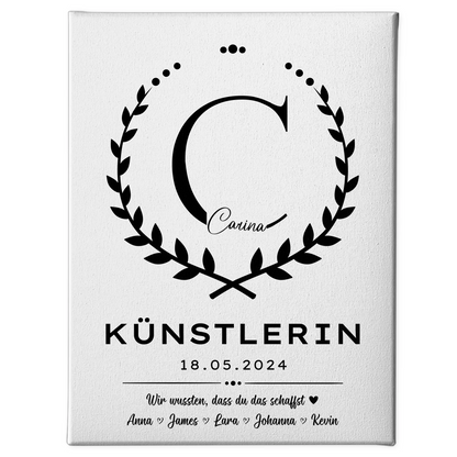 Ausbildungsabschluss Geschenk Künstlerin Leinwand 1
