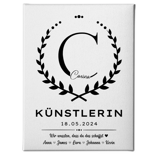 Ausbildungsabschluss Geschenk Künstlerin Leinwand 1