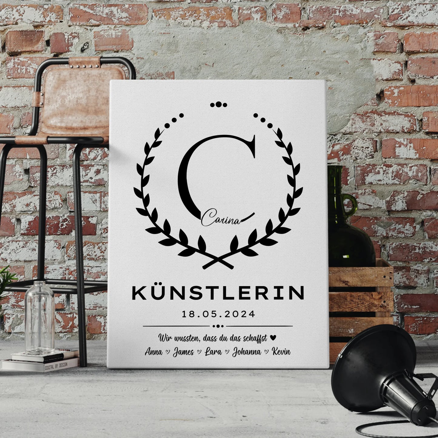 Ausbildungsabschluss Geschenk Künstlerin Leinwand 4