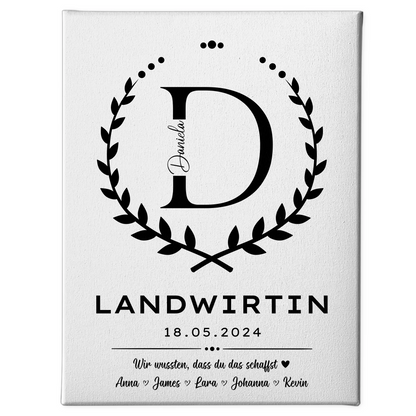 Geschenk Zum Abschluss Ausbildung Landwirtin Leinwand 1